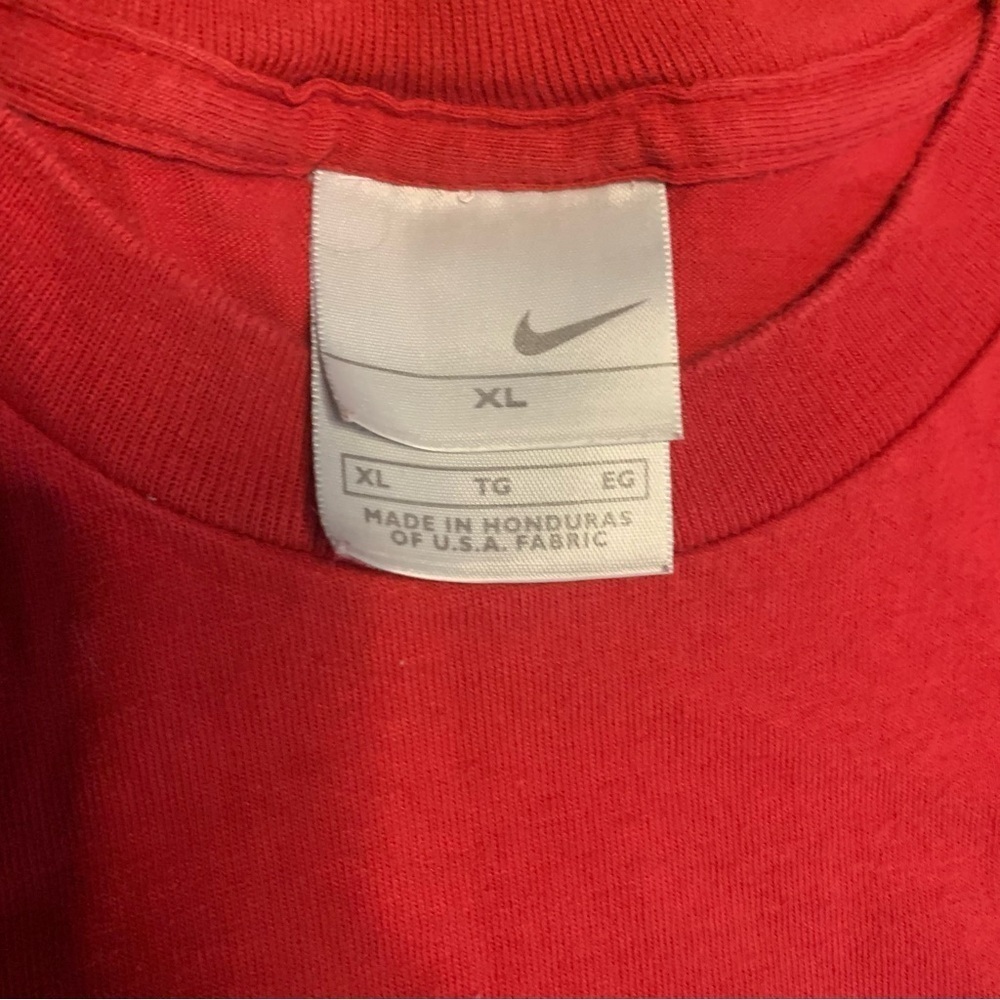 Vintage Y2K Nike Red Center Check USA Shirt XL - Picture 4 of 4